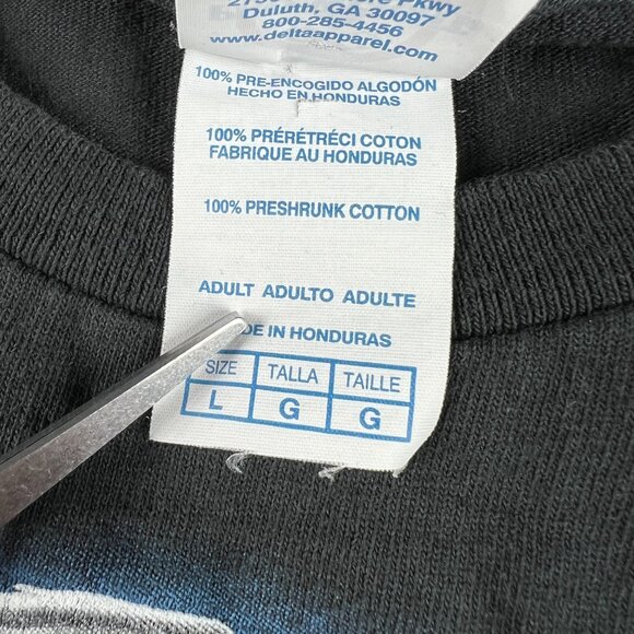 Y2K Skull Skeleton Lighting Rock Reaper Shirt Fits Medium Black Faded Tee Tag L - Picture 6 of 11